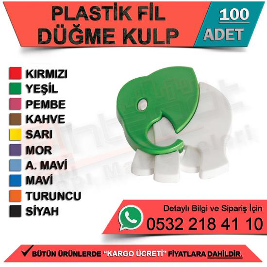 Plastik Fil Düğme (Kırmızı) (100 Adet)